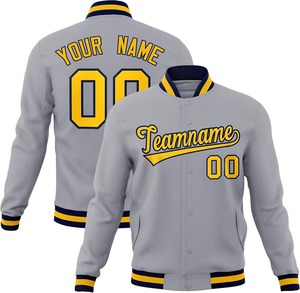 Chaqueta universitaria de moda con parches bordados personalizados Mezcla de lana Cuerpo Mangas de contraste Béisbol College Letterman Jacket OEM - Product Image 5