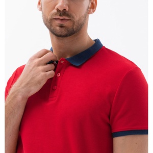 Camisetas casuales personalizadas de los hombres Polos con la impresión en blanco del bloque del color de la manga corta del diseño para el logotipo del golf personalizable - Product Image 6