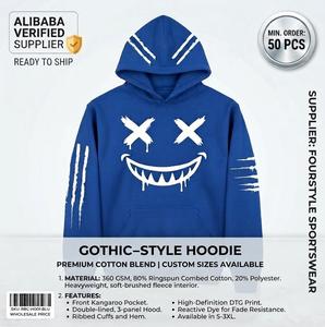 Sudadera con Capucha de Jersey Gráfico Personalizado para Hombre, de Invierno, Manga Larga, Corte Holgado, Estilo Urbano Ecológico, Servicio OEM - Product Image 3