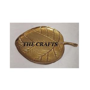 Plateau de service en aluminium en forme de feuille avec plat de qualité supérieure pour la maison et l'hôtel - Product Image 5