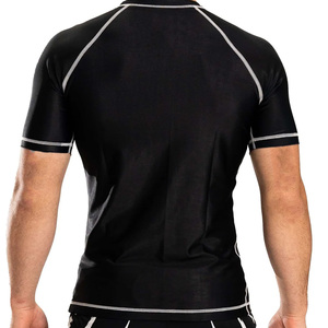 Custom OEM Men Short Sleeve Rashguard <b>Compression</b> <b>Shirt</b> Plain <b>Black</b> Quick Dry Activewear - Product Image 3