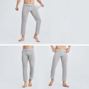 กางเกงลำลองสำหรับผู้ชายกางเกงใส่อยู่บ้านสำหรับผู้ชายกางเกงชุดนอนผ้าโปร่งระบายอากาศผ้านุ่มใส่สบาย - Product Image 5