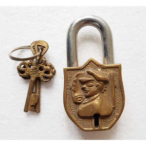 Retro Style Door Handle Lock Brass Custom <b>Engrave</b> and Embossed <b>Padlock</b> Durable Quality Metal Physical Pad Lock With Keys 2 - Product Image 3