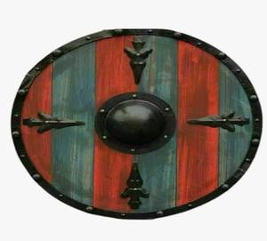 Royal Viking Warrior King Shield Fer brut en bois naturel fait à la main médiéval pour la décoration intérieure - Product Image 5