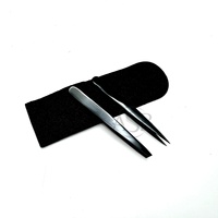 Pince à sourcils plasma tout noir Logo personnalisé Ciseaux à sourcils en acier durable à bouts pointus inclinés