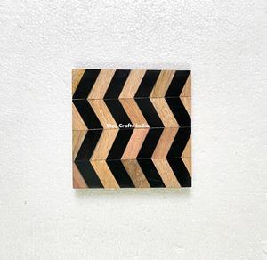 Pièce coupée sous-verres en résine et bois tapis en résine de bois tampons ronds maison hôtel résine époxy sous-verres en bois d'acacia - Product Image 6