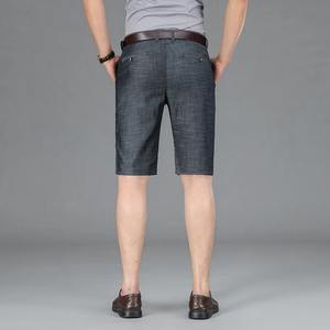 High Quality Men's Business Denim <b>Shorts</b> Classic Summer Solid Straight-Fit Stretch Lyocell <b>Jeans</b> <b>Black</b> Blue Embroidered - Product Image 3