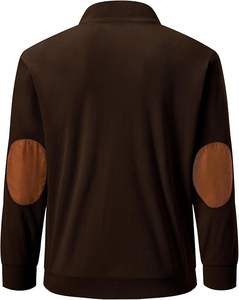 Sweat-shirt décontracté à manches longues et col montant en velours côtelé avec boutons pour hommes pulls à capuche et sweatshirts avec poches - Product Image 2