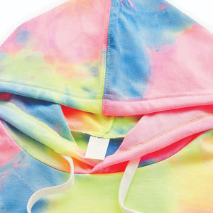 Sweat-shirt à capuche court pour femme, imprimé sur le devant, épaules tombantes, respirant, écologique, 100% coton molletonné, streetwear, col rond uni - Product Image 3