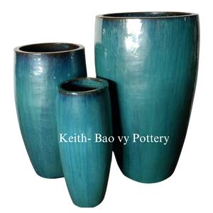 1. Grands pots de jardin en céramique émaillée, poterie vietnamienne, designs très vendus - Product Image 1