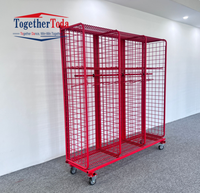 Chariot de logistique d'entrepôt robuste en acier, gain de place, avec étagère mobile et porte-manteau, pour pompiers/EMS, 20 pouces