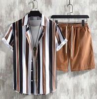 Ensemble chemise et short d'été pour homme, tricoté, à séchage rapide, imprimé numérique, style hawaïen tropical, personnalisé, haute qualité, sans couture, décontracté