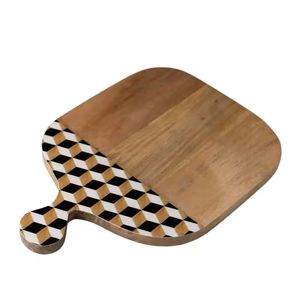 Tabla de cortar Rectangular de madera Natural 100%, mango de picadora de verduras y frutas, utensilios de cocina indios para el hogar, tabla de cortar de madera lisa - Product Image 1