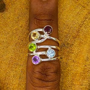 Nueva llegada hecha a mano 925 plata esterlina multi piedra preciosa redonda facetada - Product Image 5