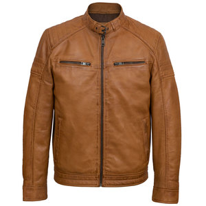 Blouson d'hiver vintage de haute qualité pour homme, style racer, col montant zippé, en peau de mouton, design personnalisé, décontracté, en laine et PU, fermeture éclair OEM - Product Image 2