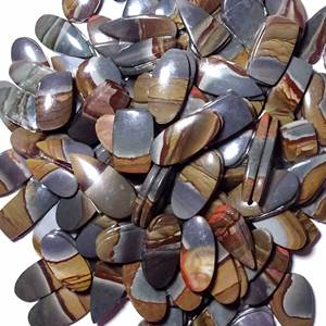 Par de jaspe policromado natural, gemas de cuarzo de grado AAAAA de alta calidad para pendientes o gemas sueltas - Product Image 5