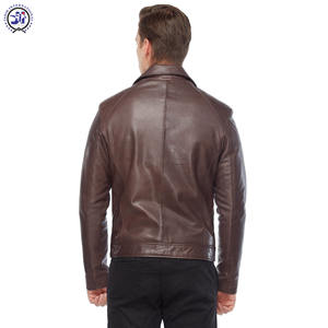 Chaqueta de piel de oveja de invierno para hombre de último diseño 2024, alta calidad, personalizada, ligera, cálida, cuello levantado, bolsillos delanteros, tela fina, OEM ODM - Product Image 4