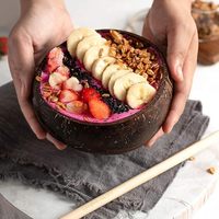 Ensemble cuillère et bol à salade en coquille de noix de coco naturelle polie, fait main, de qualité supérieure, écologique, moderne, avec logo personnalisé, en gros, en stock