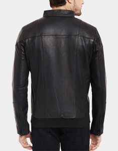 Veste en cuir pour homme style motard, automne-hiver, fermeture éclair, matériau de haute qualité, manches longues, veste en cuir tendance pour homme - Product Image 5