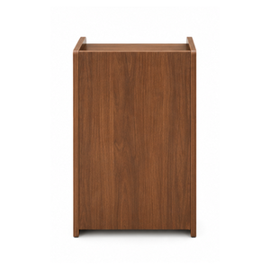 Table de chevet moderne en bois massif avec étagère ouverte et deux tiroirs, en noyer foncé, fabricant et fournisseur de meubles de chambre à coucher - Product Image 3