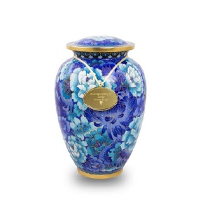 Urna Metálica Moderna de Estilo Europeo Ecológica con Acabado de Esmalte Multicolor y Adhesivo con Diseño Floral para Adultos - Product Image 1