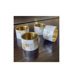 Excellent Quality MOP Napkin Holder Stylish Design Handmade Product Most Quality <b>Mother</b> of Pearl Napkin <b>Ring</b> Holder Hot Selling - Product Image 1