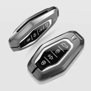 Étui en alliage de zinc et cuir pour clé de voiture Chery Jetour Dashing <span class=keywords><strong>IDM</strong></span> I-DM X-1Plus, coque complète avec boucle métallique, accessoires - Product Image 1