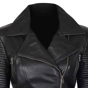 Fabricant professionnel 100% vestes en cuir de vachette véritable nouveau design Slim Fit femmes OEM vestes en cuir personnalisées - Product Image 6