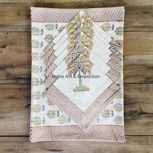 Hand Block Printed Placemat & Napkin - Buy Custom Printed Placemats,Hand Painted Table Cloth,Stock Hand Block <b>Place</b> <b>Mat</b> Napkin - Product Image 2