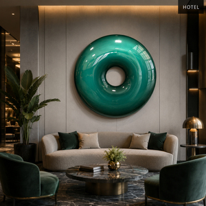 Luxury Emerald Green Donut Shape Epoxy Resin Wall Art High Gloss Round 3D Wall Sculpture <b>for</b> Hotel Home Decorative Arts - Product Image 1