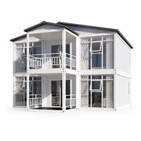 Villa modulaire préfabriquée en conteneurs, maison de luxe à deux étages, maison démontable en kit pour la vie en cour