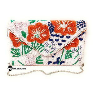 Bolso de mano de moda con cuentas de ondas arcoíris, monedero de lentejuelas a rayas llamativas, bolso de noche de declaración para festivales, fiesta colorida, boda - Product Image 3