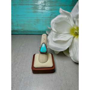 Johnny Dixon Kingman Turquoise & Sterling Silver <b>Adjustable</b> Fashion <b>Ring</b> with Bezel Setting Stainless Steel Gift - Product Image 1