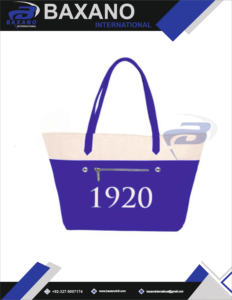 Sac fourre-tout à fermeture éclair personnalisé Zeta Phi Beta Sorority Bleu royal Blanc Grande capacité Sac à main épaule Lettre grecque ZB 1920 Toile - Product Image 6