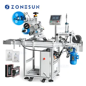 ZONESUN ZS-TB831ST automatique trois côtés chewing-gum bonbons boîtes en plastique autocollant étiqueteuse pour produits électroniques