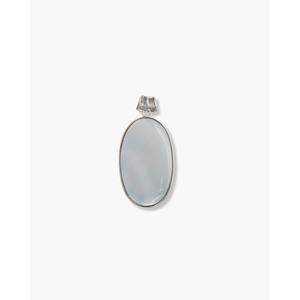 Pendentif Coquillage Ovale - Plaqué Rhodium et Or, Options de Pierres Naturelles (Agate, Améthyste, Onyx) - Product Image 5