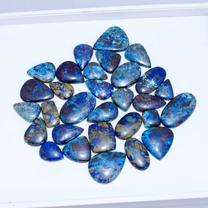 Cabochon d'azurite naturelle de haute qualité pierre précieuse de Quartz en vrac taille et forme mélangées pour la fabrication de bijoux artisanat - Product Image 2