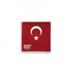 Pañuelo de bolsillo hecho a mano con borde tejido y diseño exclusivo, estampado con la bandera turca, para blazers y trajes. - Product Image 3