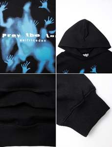 Sweats à capuche graphiques luxueux avec imprimés vintage Sweat à manches longues surdimensionné incarne l'élégance décontractée Pull à capuche avec cordon de serrage - Product Image 5