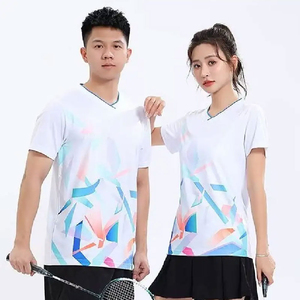 Customized Printed Men's & Women's Breathable Badminton Shirt and Short Pants Sports Tennis Uniform with Sublimation Design - Product Image 3