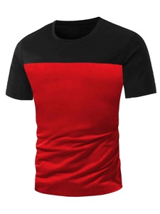 Camisetas extragrandes personalizables de algodón 100%, camisetas de bloque de color para hombre recién llegadas con el logotipo de tu marca - Product Image 3