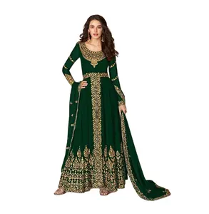 الأكثر مبيعًا فستان طويل جورجيت أناركالي على الطراز الهندي التقليدي مع مصمم دوباتا للنساء فستان جميل للحفلات