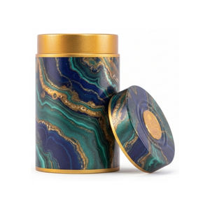 Boîte en métal recyclable avec logo personnalisé, boîte à biscuits en fer blanc rouge, finition mate, ronde, vide, pour l'emballage alimentaire, les biscuits - Product Image 3