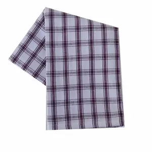 Quick Drying Highly Absorb Cotton White With Dark Blue Checked Pattern Tea Towel For Home Kitchen Cafes Hotels sustainable