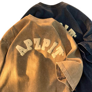 เสื้อยืดพิมพ์ลายพัฟฟ์สำหรับผู้ชายเสื้อยืดผ้าฝ้ายโอเวอร์ไซส์สำหรับผู้หญิงเสื้อดีไซน์3D โลโก้แบบสั่งทำได้จากโรงงาน - Product Image 2