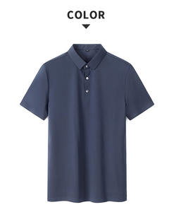 Polo de Manga Corta para Hombre, Diseño Personalizado con Logotipo Bordado, Estampado, Nailon, Sin Costuras, Estilo Seda Helada, Cuello Solapa, Verano - Product Image 4