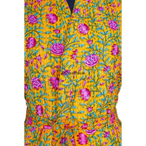 Classy Vintage Handmade Kantha Kimono Maxi <b>Women</b> Summer Floral <b>Robe</b> 100% Cotton Quick <b>Dry</b> Breathable for Beach Vacation - Product Image 4