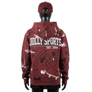 Sudadera con capucha y cremallera para mujer, algodón premium GSM, forro polar de poliéster, estampado gráfico color granate, logotipo personalizado, serigrafía, sudadera básica cálida con cremallera - Product Image 2