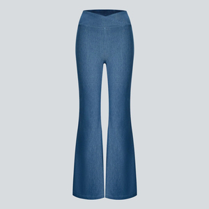 Pantalon évasé en denim pour femmes dernière vente chaude jeans à cloche haute avec caractéristique respirante nouveautés pantalon en denim évasé - Product Image 4