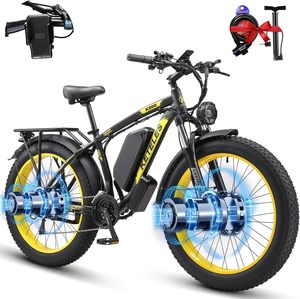 Bici elettrica per adulti 4000W per Brushless doppio motore 12V 23Ah rimovibile bicicletta telaio in alluminio 24 "grasso pneumatico - Product Image 1